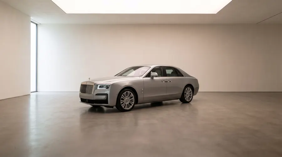 Jubilee Silver Rolls-Royce Ghost Series II in the Auto Delta studio