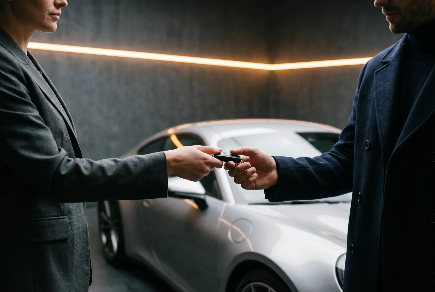 Car keys handed over in the studio